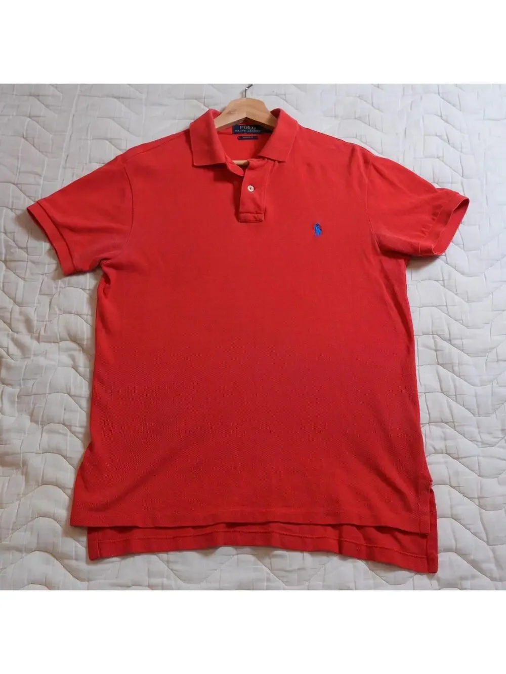 Polo Ralph Lauren Red Polo Shirt Mens Medium Custom Fit Pony Logo Classic Preppy